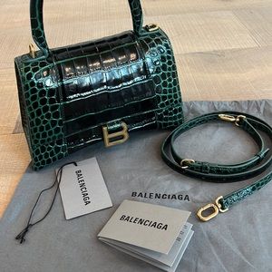 Balenciaga Small Hourglass Handbag, Forest Green